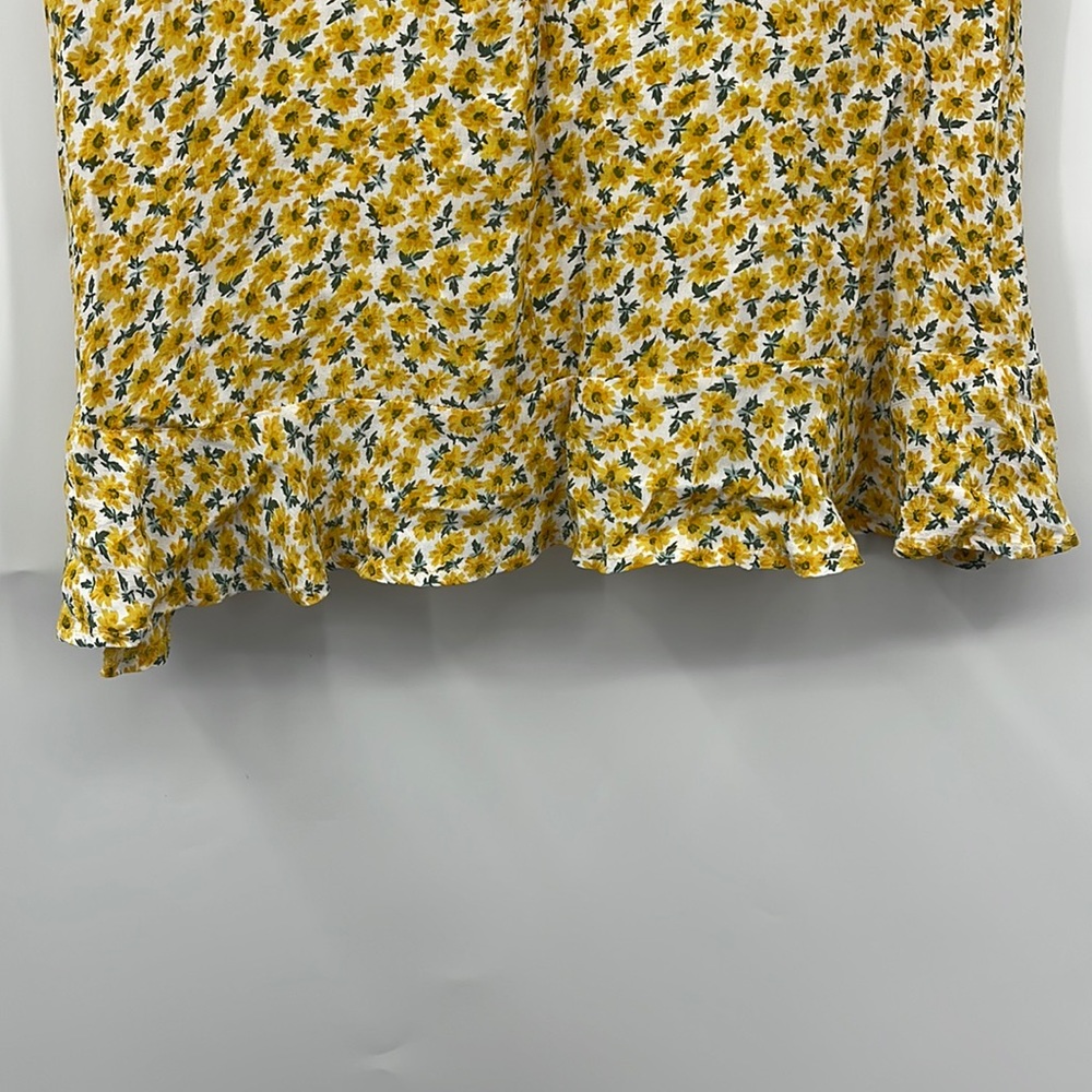 Faithfull The Brand Yellow Floral Women's Sun Dress Mini Dress - Picture 11 of 15